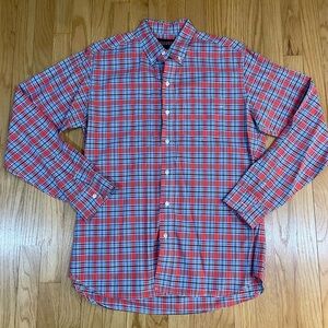 Men's Red & Blue Plaid Shirt